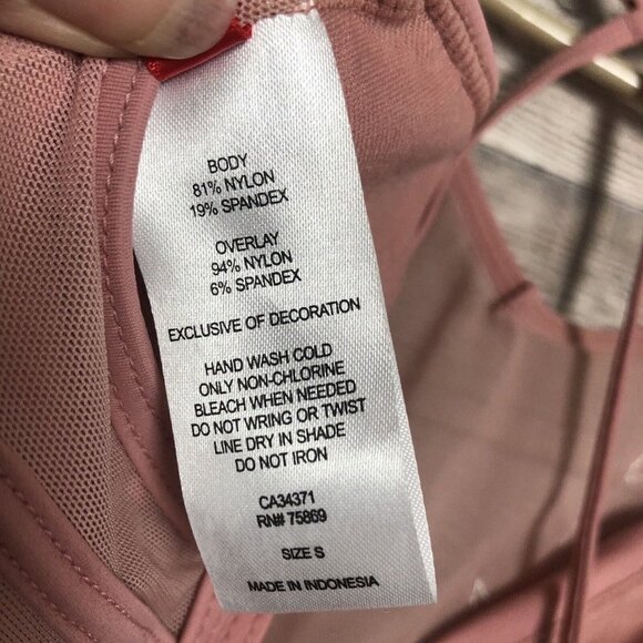 Gossip 2-pc Swim Pink Bikini Sheer Strappy-Backed Size Small - Picture 7 of 13